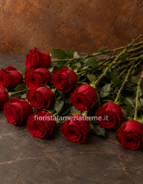 Rose rosse da comporre in mazzo per numero di steli.
